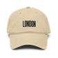 London Embroidered Washed Baseball Cap Hats Printify One size Khaki
