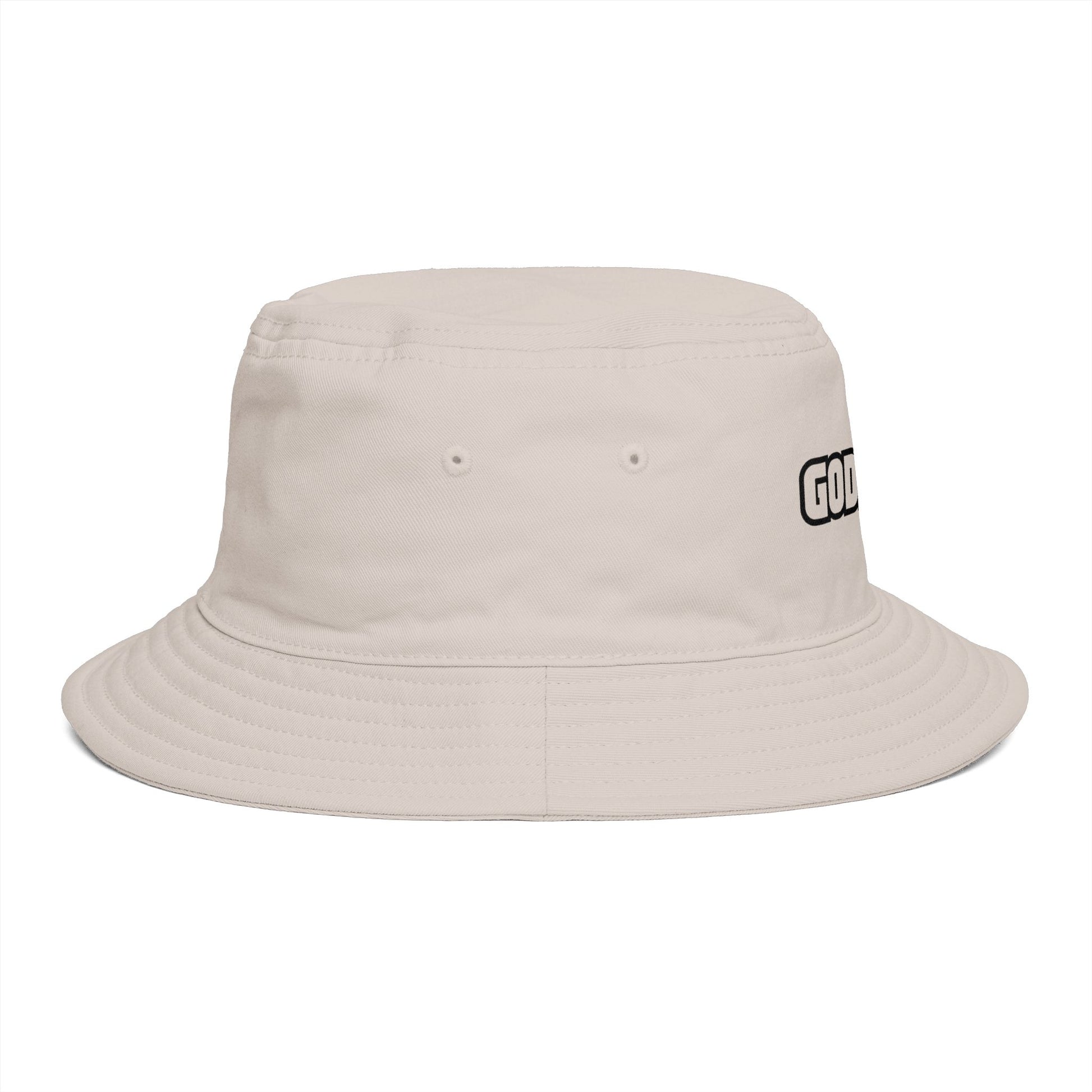 Godspeed Bucket Hat — Retro Script Embroidered Brown Sun Hat Hats Printify