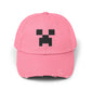 Pixel Monster Face Cap | Distressed Baseball Hat Hats Printify True Pink One size