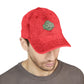 Vintage Embroidered Cap - Retro Green Crest Logo Dad Hat Hats Printify
