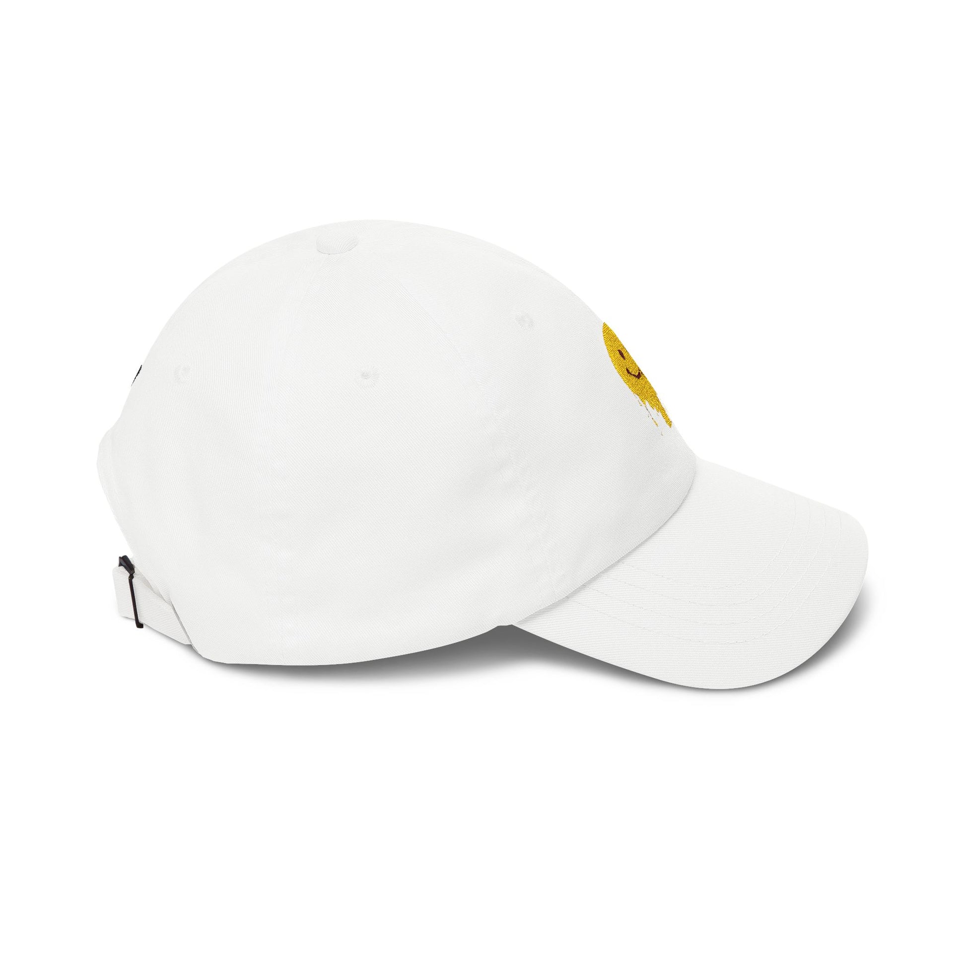 Smiling Melt Dad Cap — Dripping Smiley Embroidered Baseball Hat Hats Printify