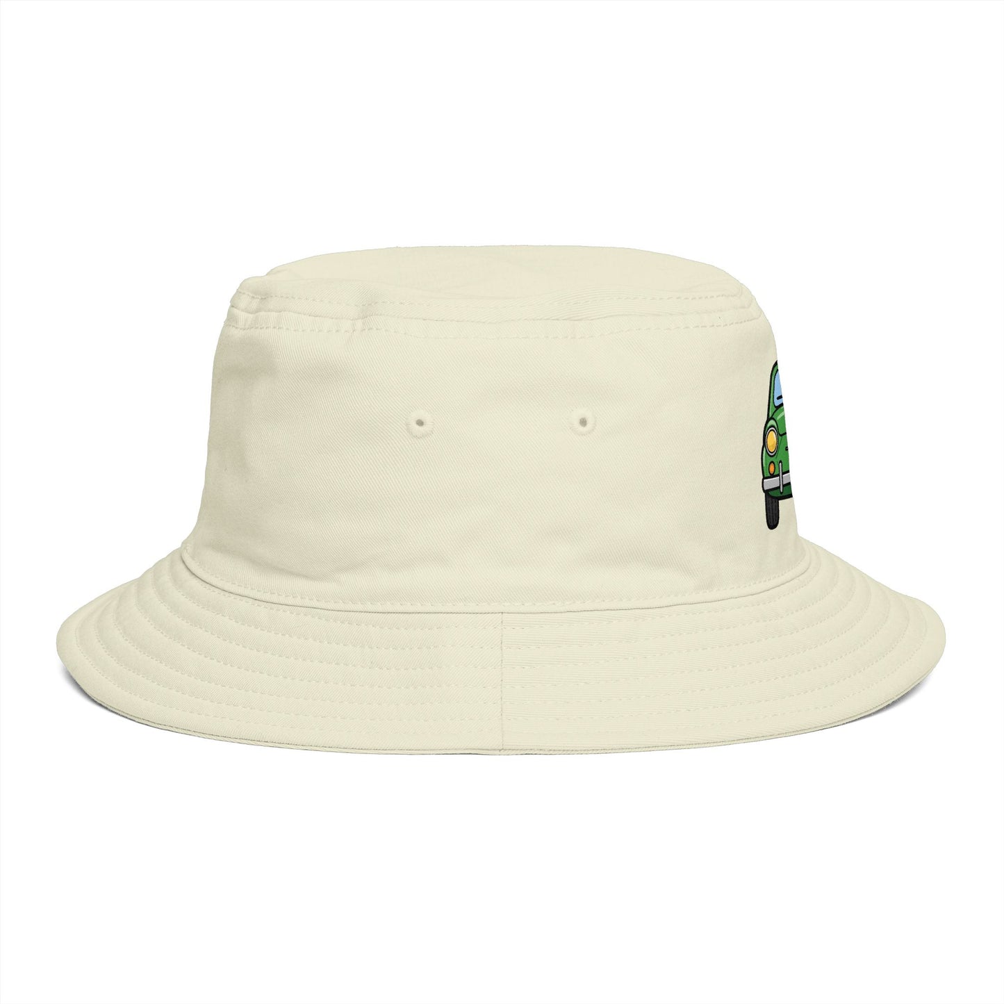 Bucket Hat — Retro Green Car Embroidered Bucket Hat