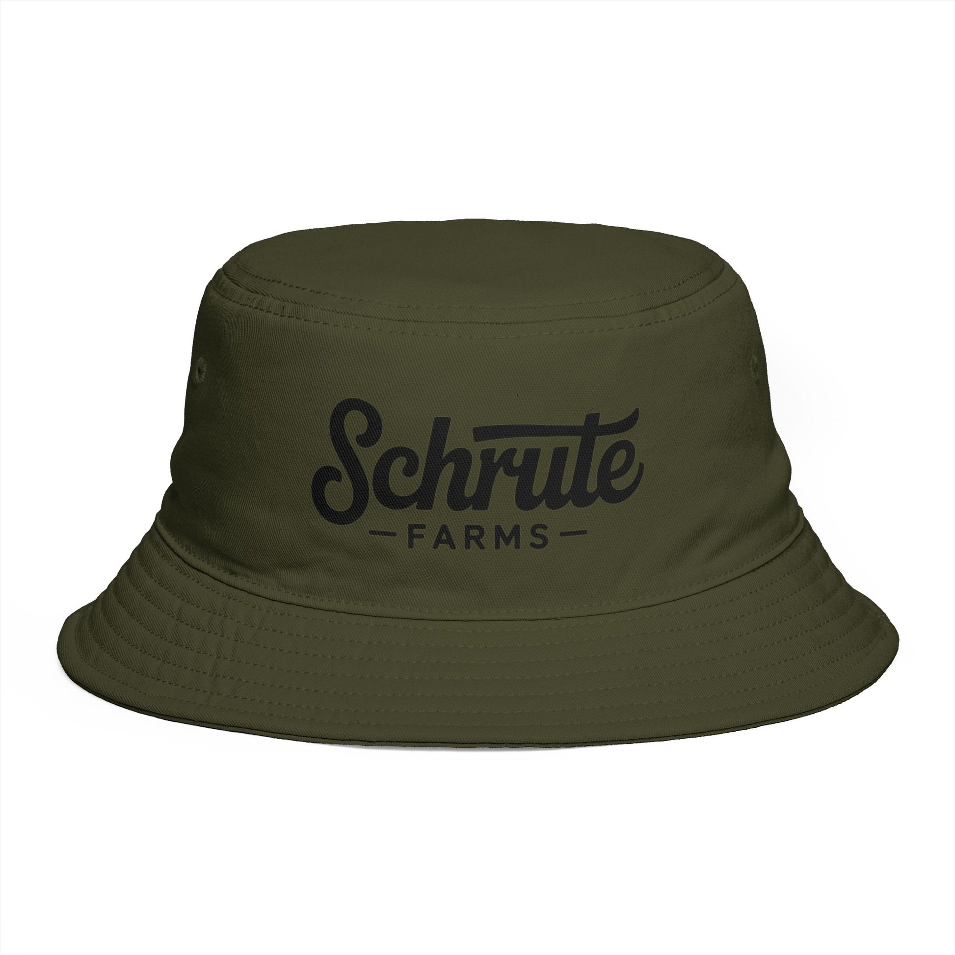 Schrute Farms Bucket Hat — Brown Retro Logo Farmwear Hats Printify One size Army