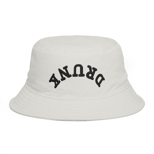 Drunk Arched Brown Bucket Hat – Retro Party & Festival Headwear Hats Printify One size Ecru