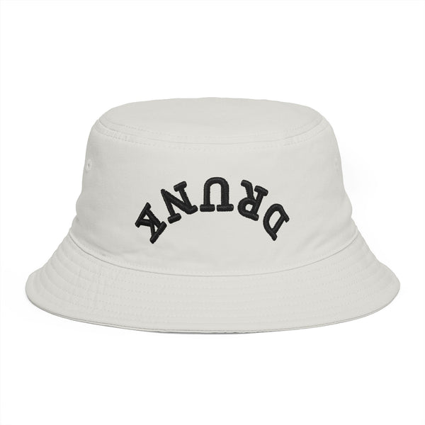 Drunk Arched Brown Bucket Hat – Retro Party & Festival Headwear Hats Printify One size Ecru