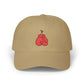 Dad Cap with Red Boxing Gloves Embroidery – Vintage Sports Baseball Hat Hats Printify Khaki One size