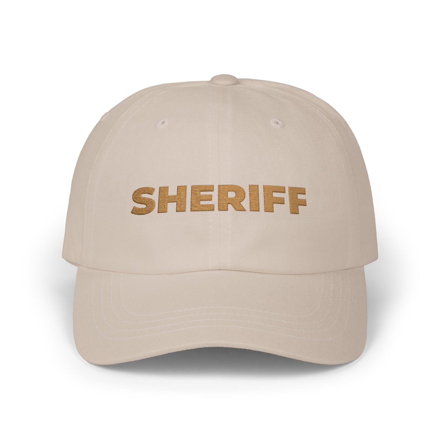 Sheriff Floral Dad Cap — Embroidered Sheriff Hat Hats Printify Stone One size