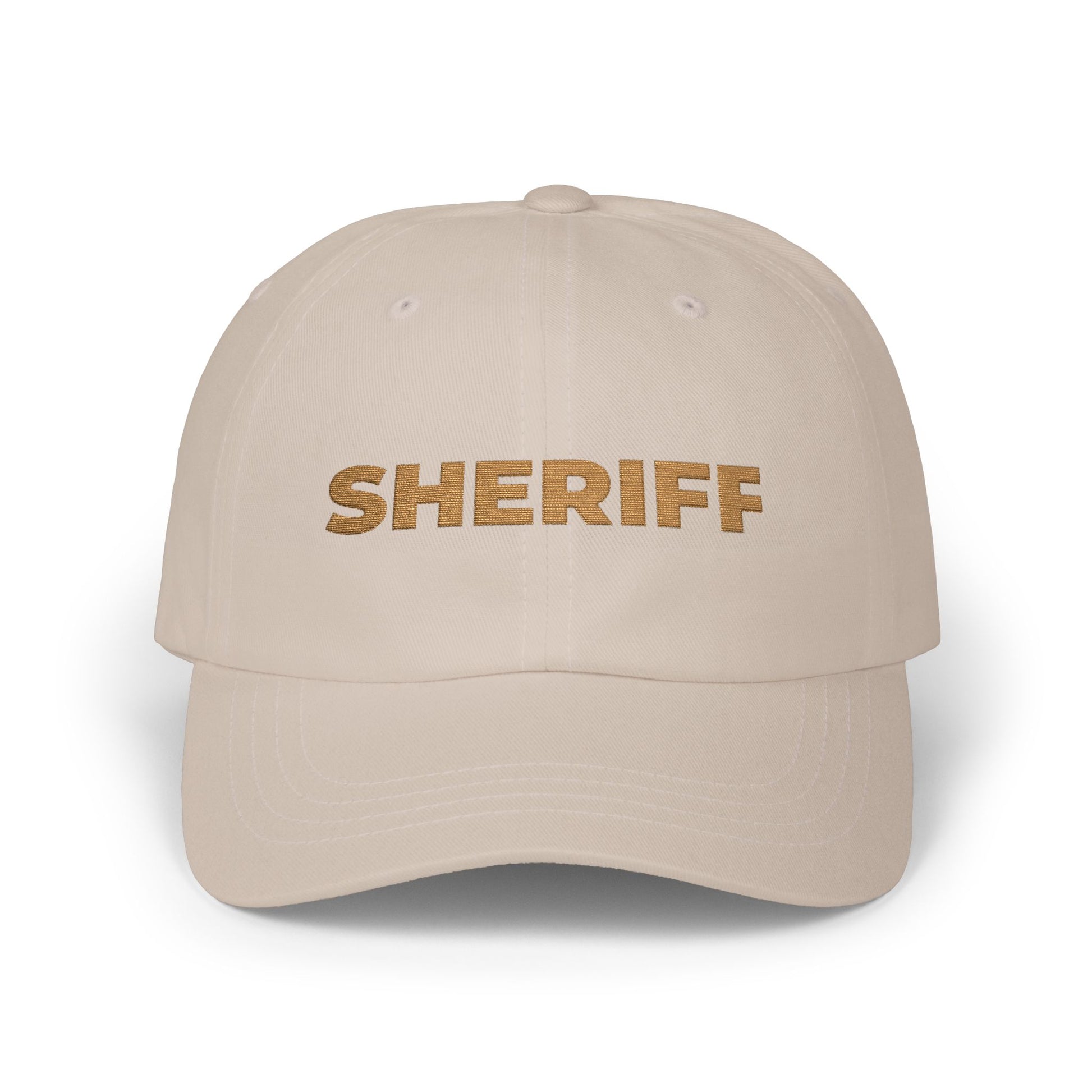 Sheriff Floral Dad Cap — Embroidered Sheriff Hat Hats Printify Stone One size