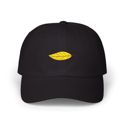 Embroidered Yellow Leaf Dad Cap — Minimal Nature Baseball Hat Hats Printify Black One size