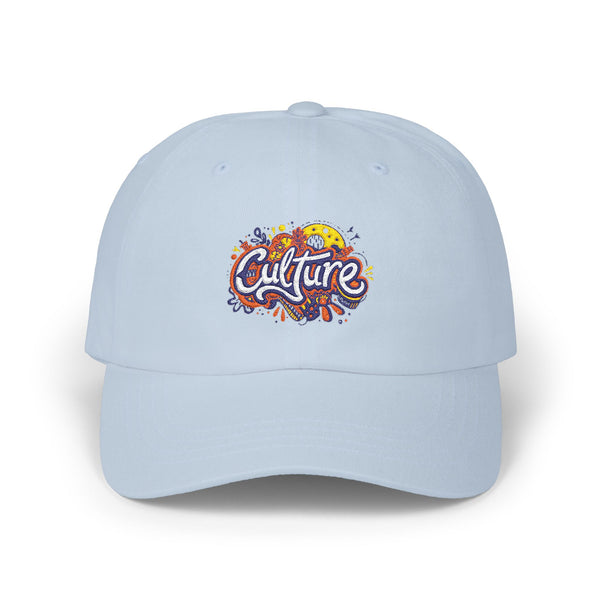 Classic Dad Cap — 'Culture' Colorful Graffiti Embroidered Baseball Hat Hats Printify Light Blue One size