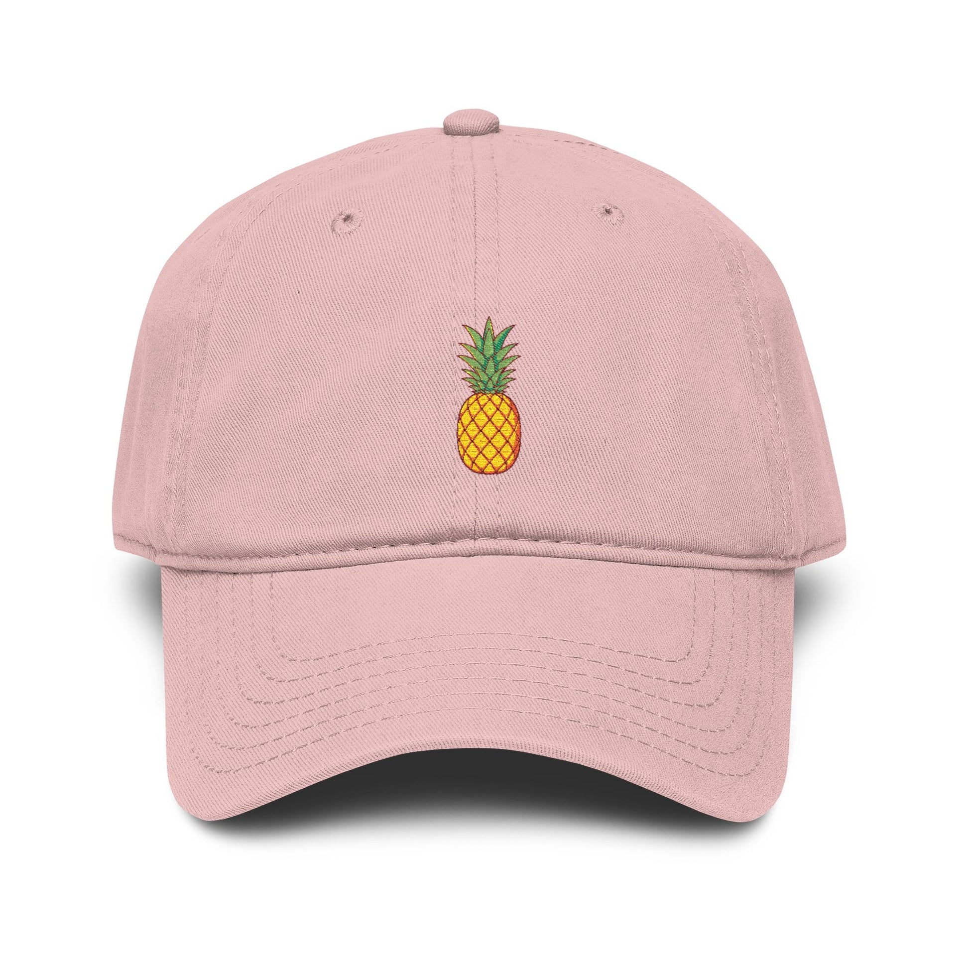 Pineapple Embroidered Washed Baseball Cap Hats Printify One size Dusty Rose