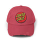 Santa Cruz Logo Distressed Cap – Vintage Skate Dad Hat Hats Printify Dashing Red One size