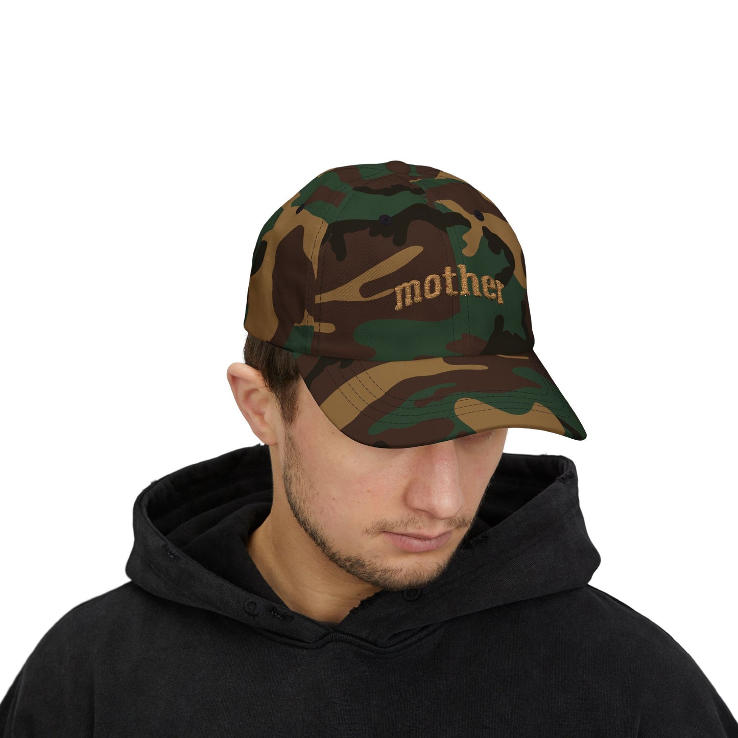 Mother Embroidered Dad Cap — Casual White Baseball Hat for Moms, Mother's Day Gift
