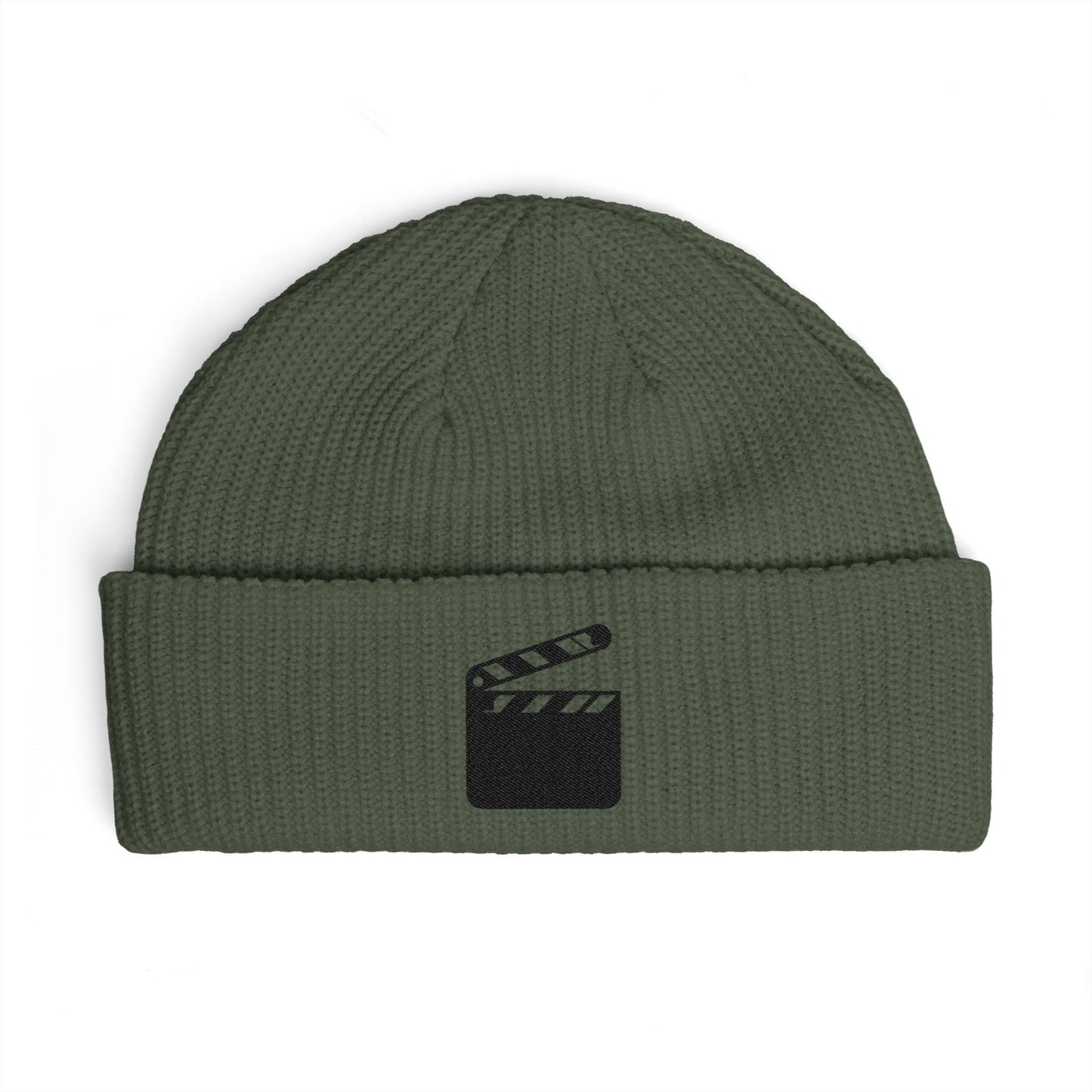 Film Clapper Cuff Beanie — Embroidered Movie Crew Knit Hat Hats Printify One size Cypress
