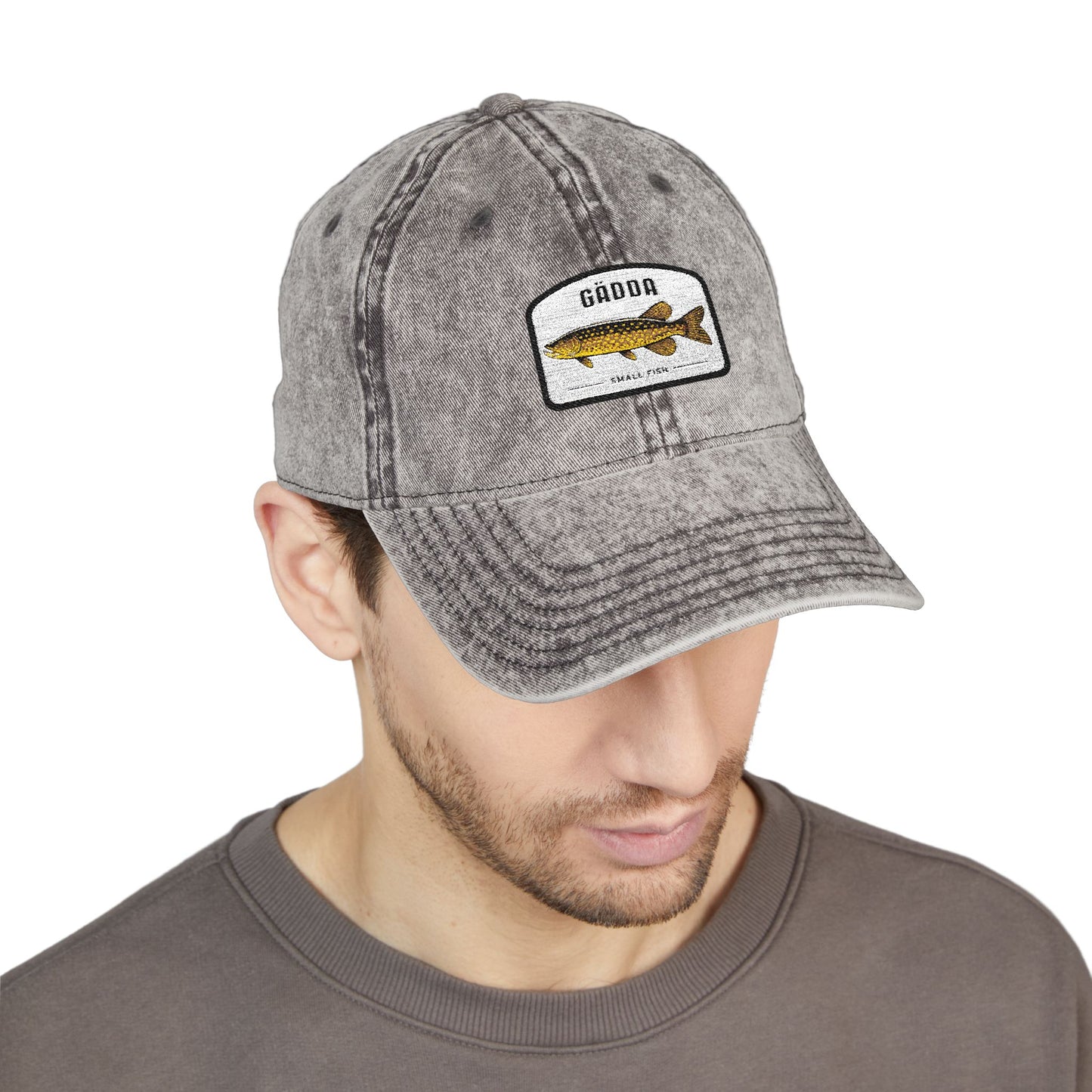 Vintage Fish Embroidered Cap Hats Printify
